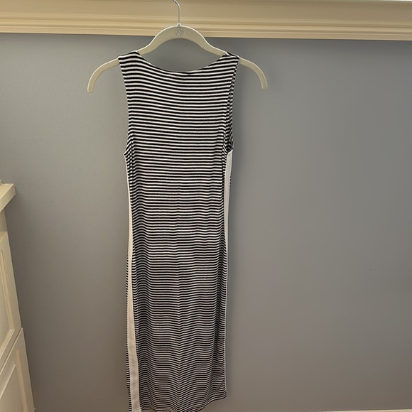 AQUA tank dress, black & cream horizontal stripe. Slim fit, perfect for summer! - Picture 5 of 5